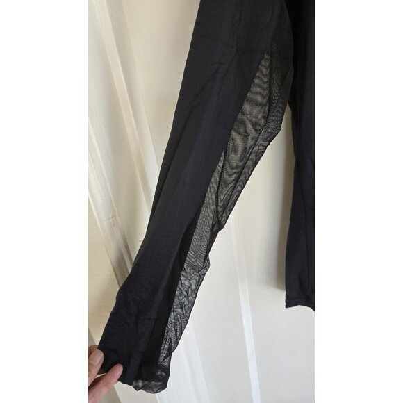 IBKUL Small Golf/Hike 1/4 Zip Pullover Black Long Sleeve Mesh Sleeve Cool Top - Picture 2 of 7